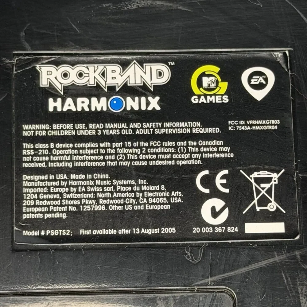 Rock Band 2 PS3 Harmonix PSGTS2 Fender Guitar Controller Powers On No Dongle
